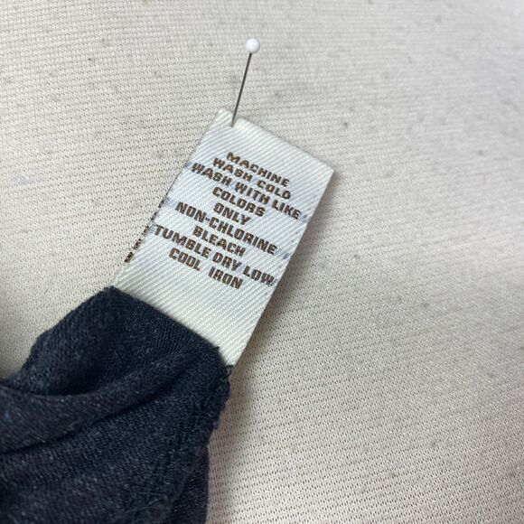 Vintage Havana Black Crochet Knit Top Med Long Sleeves Raw Hem Witchy Goth Boho - Picture 13 of 13